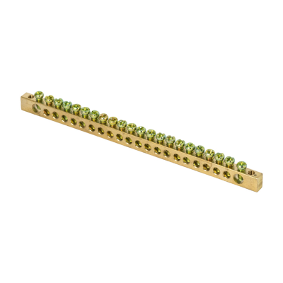 Шина PEN "ноль-земля" (8х12мм) 22 отверстия латунь крепеж по краям PROxima EKF sn0-125-22-k фото 1