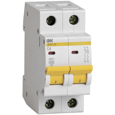 KARAT Авт. выкл. ВА47-29 2P C 4А 4,5кА IEK MVA20-2-004-C фото 1