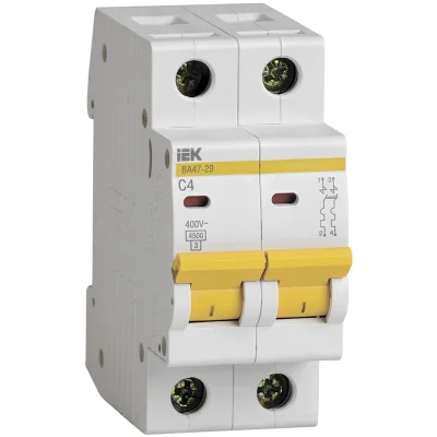 KARAT Авт. выкл. ВА47-29 2P C 4А 4,5кА IEK MVA20-2-004-C фото 1