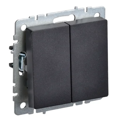 BRITE Выключ. 2-кл. 10А ВС10-2-0-БрЧ черн. IEK BR-V20-0-10-K02 фото 1