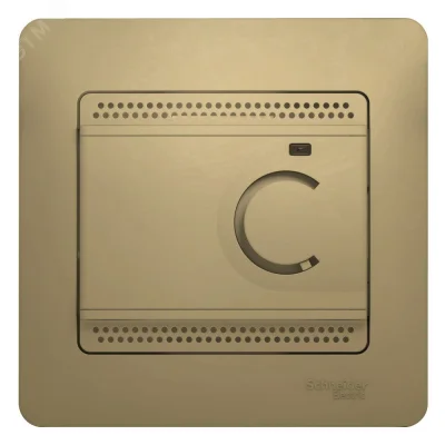 GLOSSA Термостат электронный теплого пола с датчиком в сборе 10A титан Systeme Electric GSL000438 фото 1