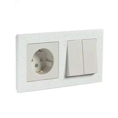 Рамка двухпостовая ATLASDESIGN NATURE, МРАМОР КРЕМ РОЯЛ Systeme Electric ATN343102 фото 1