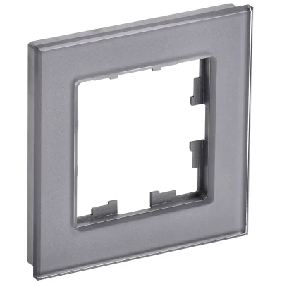 BRITE Рамка 1-мест. РУ-1-2-БрСе стекло сер. IEK BR-M12-G-K03 фото 1