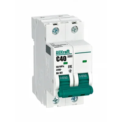 Авт. выкл. 2Р 40А х-ка C ВА-103 6кА нов. DEKraft 12293DEK фото 1