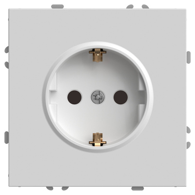 Розетка СП 1-м с з/к с шторк. механизм (белый фарфор) soft touch Эмили RST16-5110-01 STEKKER 49880 фото 1