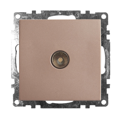 Розетка телевизионная 1-местная (механизм), 75 Ом, 5-862МГц, серия Катрин, GLS00-7108-02, шампань ST фото 1