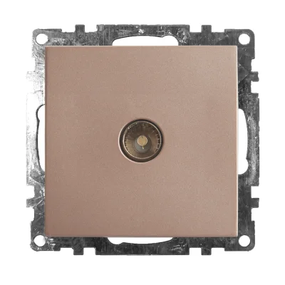 Розетка телевизионная 1-местная (механизм), 75 Ом, 5-862МГц, серия Катрин, GLS00-7108-02, шампань ST фото 1