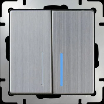 Выключатель двухклавишный с подсветкой (глянцевый никель) W1120102 Werkel a051094 фото 1