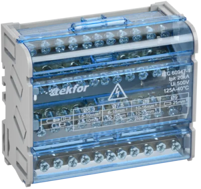 Шины на DIN-рейку (кросс-модуль) ШНК 4х11 3L+PEN IEK TF-DN10-4-11-125 фото 1