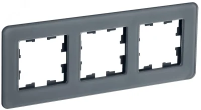 BRITE Рамка 3 поста РУ-3-2-Бр стекло графит RE IEK BR-M32-G-41-K53 фото 1