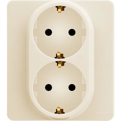 Розетка 2 x 2К+З - немецкий стандарт - 16 А - 250 В~ - INSPIRIA - слоновая кость Legrand 673751 фото 1