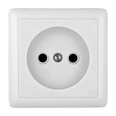 ХИТ О/У РОЗЕТКА без заземления без шторок 10А, 250В, БЕЛЫЙ. Россия Systeme Electric RA10-131-B фото 1