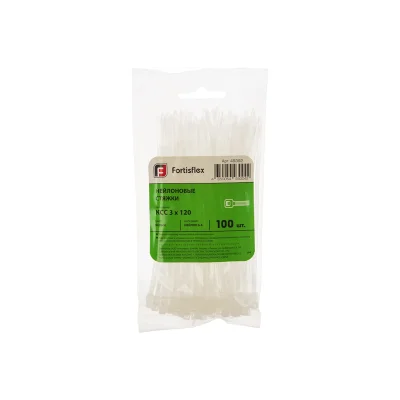 Стяжка нейлоновая КСС 3х120 (бел) (100шт) Fortisflex 49392 фото 1