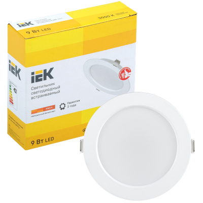 Светильник светодиодный ДВО 1612 белый круг 9Вт 3000К IP20 IEK LDVO0-1612-09-3000-K01 фото 1