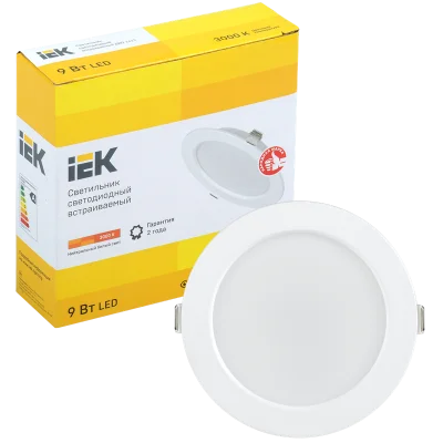 Светильник светодиодный ДВО 1612 белый круг 9Вт 3000К IP20 IEK LDVO0-1612-09-3000-K01 фото 1