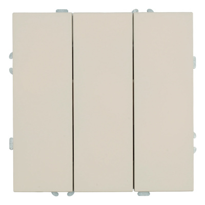 Выключатель 3-клавишный (механизм), , 250В, 10А, серия Эмили, RSW10-5108-08, кашемир, soft to STEKKE фото 1