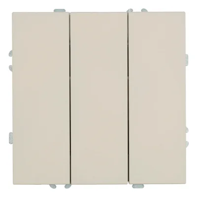 Выключатель 3-клавишный (механизм), , 250В, 10А, серия Эмили, RSW10-5108-08, кашемир, soft to STEKKE фото 1
