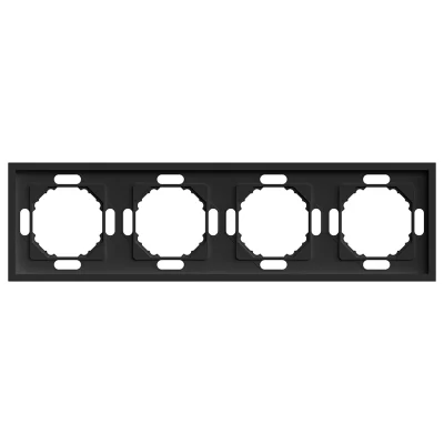 Рамка 4-местная (черный уголь) soft touch Эмили STEKKER 49861 фото 1