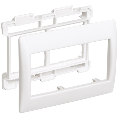 Рамка и суппорт на 4 модуля 75мм "ПРАЙМЕР" белый IEK CKK-40D-RSU4-075-K01 фото 1