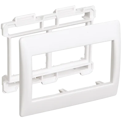 Рамка и суппорт на 4 модуля 75мм "ПРАЙМЕР" белый IEK CKK-40D-RSU4-075-K01 фото 1