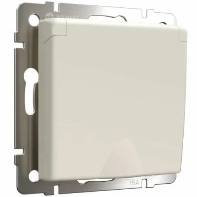 Розетка с заземлением и шторками c крышкой IP44 (айвори матовый) W1171262 Werkel a059276 фото 1
