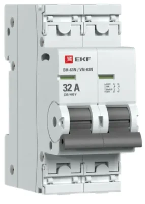 Выключатель нагрузки 2P 32А ВН-63N PROxima EKF S63232 фото 1