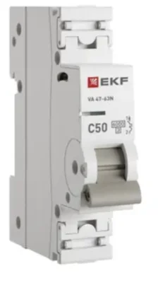 Автоматический выключатель 1P 50А (C) 6кА ВА 47-63N PROxima EKF M636150C фото 1