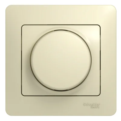 Светорегулятор (диммер) СП Glossa 300Вт Glossa поворот. в сборе беж. Systeme Electric GSL000234 фото 1