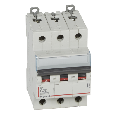 Автоматический выключатель DX³ 6000 - 10 кА - тип характеристики C - 3П - 400 В~ - 20 А - 3 модуля L фото 1