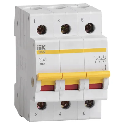 Выключатель нагрузки (мини-рубильник) ВН-32 3Р 25А IEK MNV10-3-025 фото 1