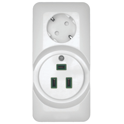 BLANCA О/У РОЗЕТКА комб:ДЛЯ ЭЛЕКТРОПЛИТЫ 32А+силовая 16А 250В,БЕЛЫЙ,опт.уп.Росси RA Systeme Electric фото 1