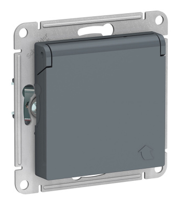 ATLASDESIGN РОЗЕТКА с заземл. со шторками с крышк, 16А, IP20, механизм, ГРИФЕЛЬ ATN Systeme Electric фото 1