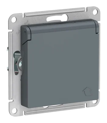 ATLASDESIGN РОЗЕТКА с заземл. со шторками с крышк, 16А, IP20, механизм, ГРИФЕЛЬ ATN Systeme Electric фото 1