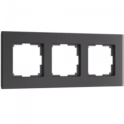 Рамка на 3 поста Senso (черный, стекло soft-touch) W0033108 Werkel a064574 фото 1