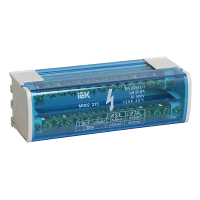 Шины на DIN-рейку (кросс-модуль) ШНК 2х15 L+PEN IEK YND10-2-15-125 фото 1