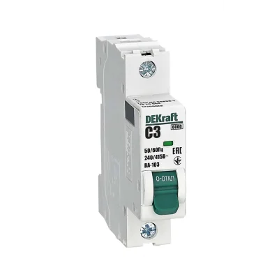 Авт. выкл. 1Р 3А х-ка C ВА-103 6кА нов. DEKraft 12266DEK фото 1