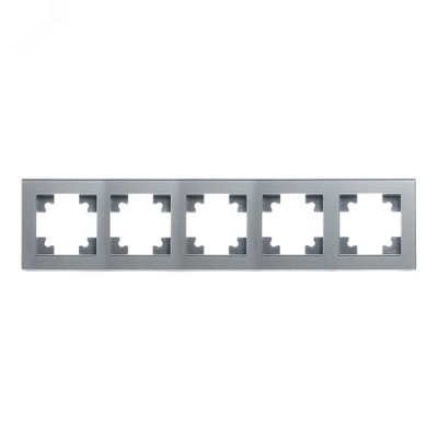 Рамка 5-местная, стекло, серия Катрин, GFR00-7005-03, серебро STEKKER 39639 фото 1