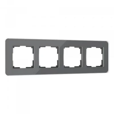 Рамка из стекла на 4 поста Elite графит W0042440 Werkel a057881 фото 1