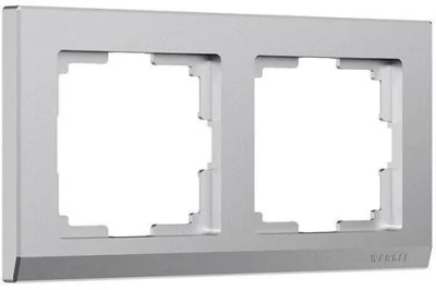 Рамка на 2 поста Stark (серебряный матовый) W0021865 Werkel a063454 фото 1