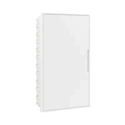 Щиток 36 мод встраиваемый слаботочный FRAME, белый, с белой дверцей, с монтажной платой, с 2 розетка фото 1
