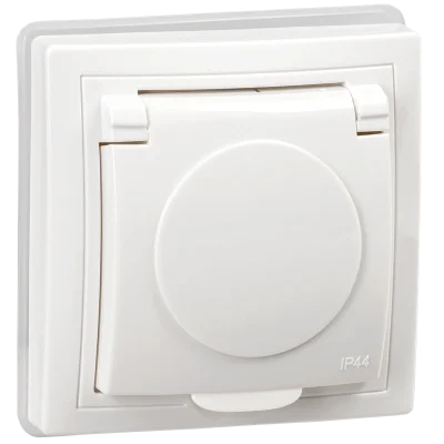 KVARTA Роз. с з/к/ш/кр 16А IP44 РСбш10-3-КБ-44 бел. IEK KV-R16-16-44-K01 фото 1