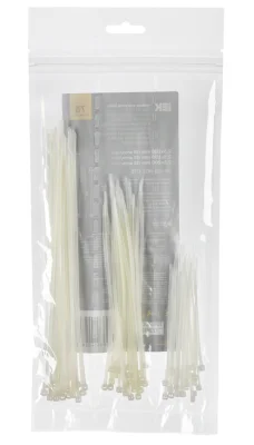 Набор хомутов 2,5х100; 2,5х150; 2,5х200 бел. (75шт/упак) IEK UNH35-N01-075 фото 1