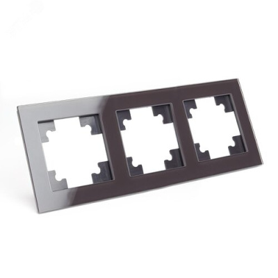 Рамка 3-местная, стекло, серия Катрин, GFR00-7003-04, шоколад STEKKER 39537 фото 1