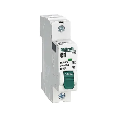 Авт. выкл. 1Р 1А х-ка C ВА-103 6кА нов. DEKraft 12264DEK фото 1
