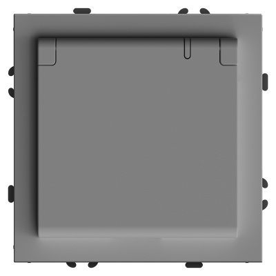 Розетка СП 1-м с з/к с крышкой с шторк. механизм IP42 (платиново-сер) soft touch Эмили RST16-5112-10 фото 1