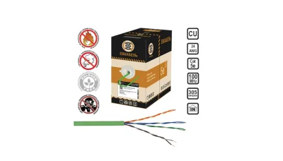 Витая пара U/UTP Cat5е PVC нг(А)-LSLTx4х2х0,52 24AWG 305м Евкабель EDS003435 фото 1