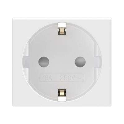 Розетка силовая 2Р+Е, со шторками, «Viva», 2 мод., цвет белый DKC 45005 фото 1