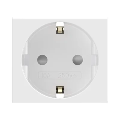 Розетка силовая 2Р+Е, со шторками, «Viva», 2 мод., цвет белый DKC 45005 фото 1