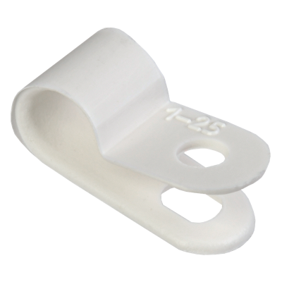 Скоба крепежная 6мм нейлоновая белая (50шт) IEK USK11-06-050-K01 фото 1