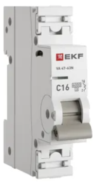 Автоматический выключатель 1P 16А (C) 6кА ВА 47-63N PROxima EKF M636116C фото 1